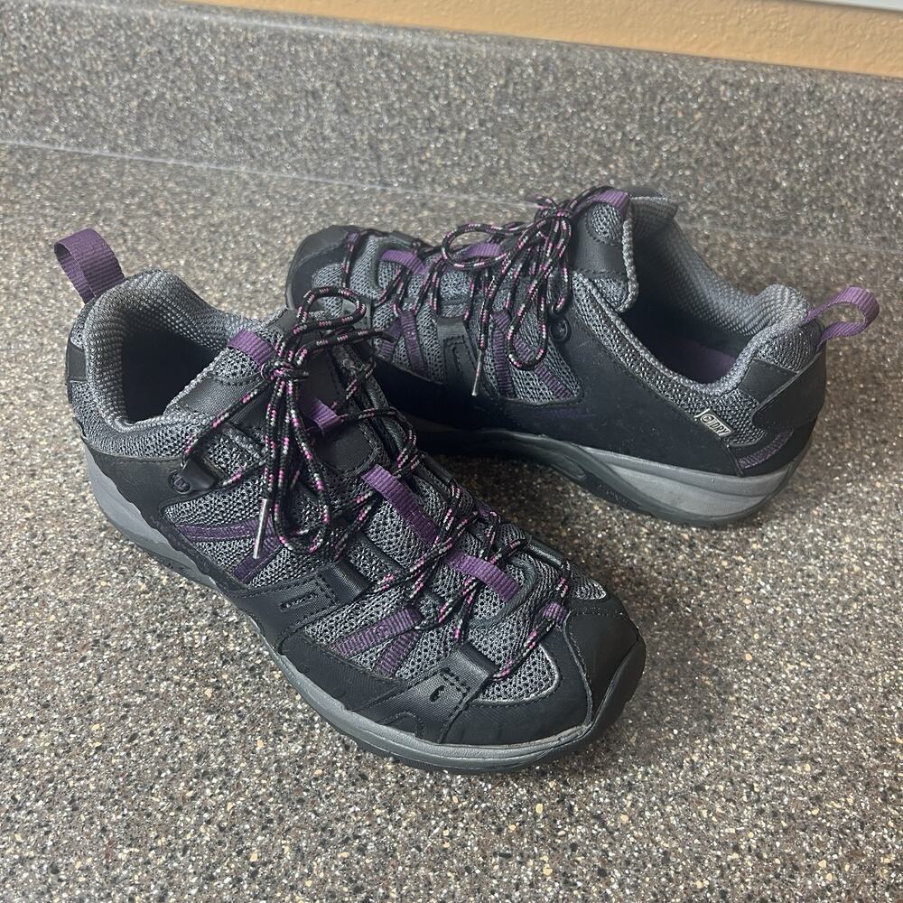 Merrell Women's 8.5 Outdoor Hiking Sport Shoes Black/Purple Mesh Leather Lace Up